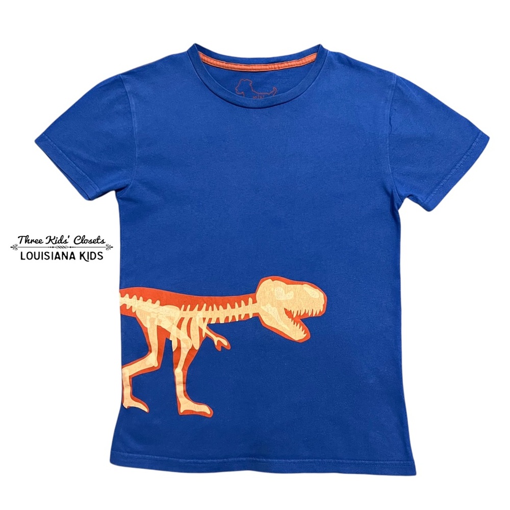 Mini Boden 9-10Y Blue T-Rex Dinosaur Graphic Tee Shirt